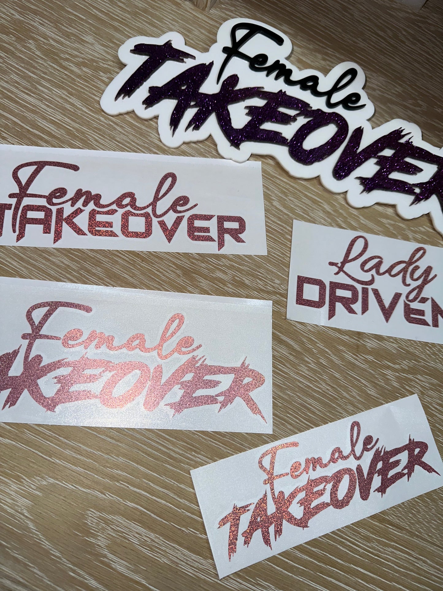 Rose Gold Holographic Glitter Decals